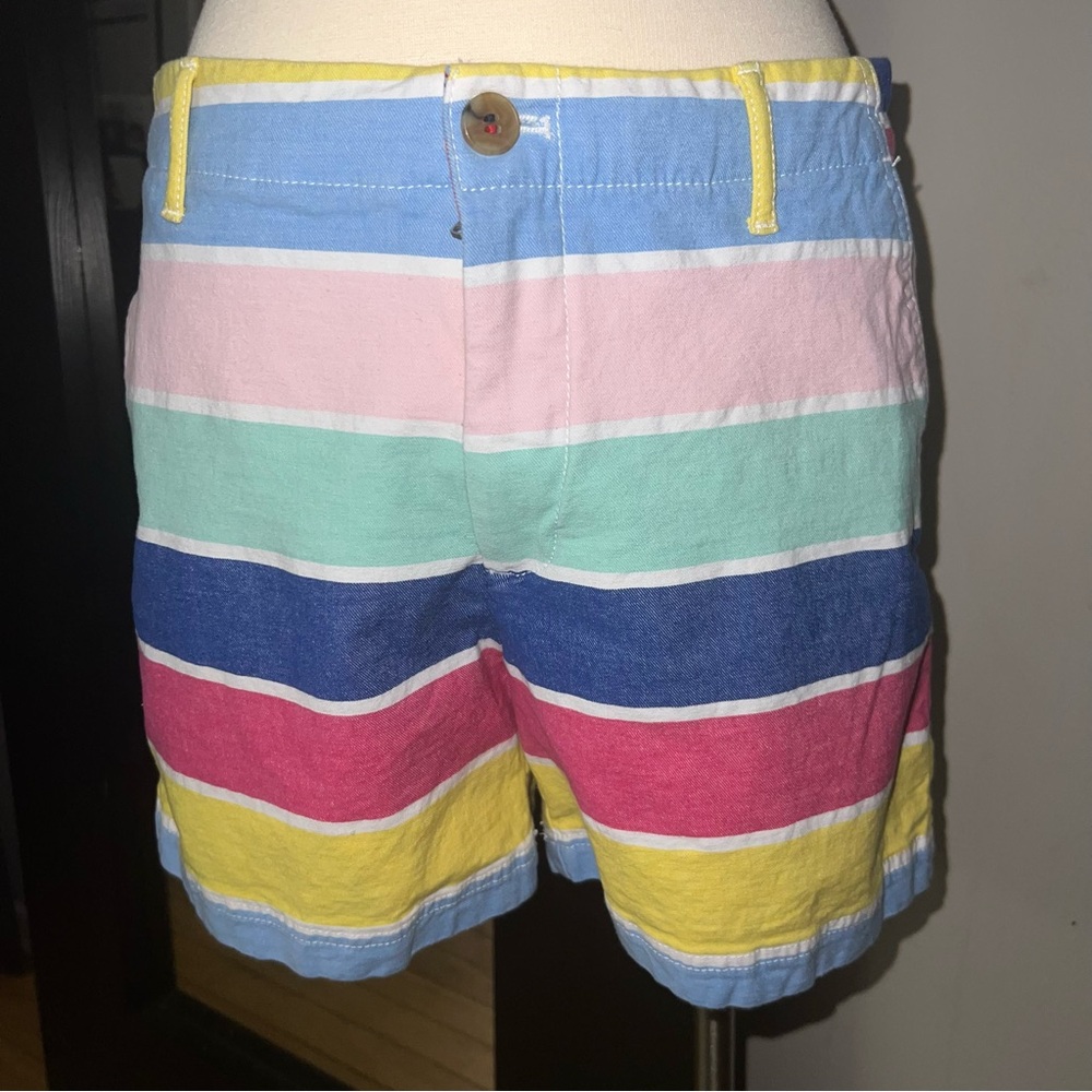 Tommy Hilfiger Women’s High Waist Rainbow Stripe Stretch Shorts - Size 6